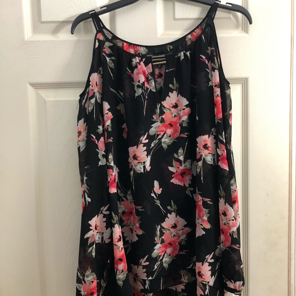 2/$10 Sheer layered cold shoulder tunic WHBM Med.